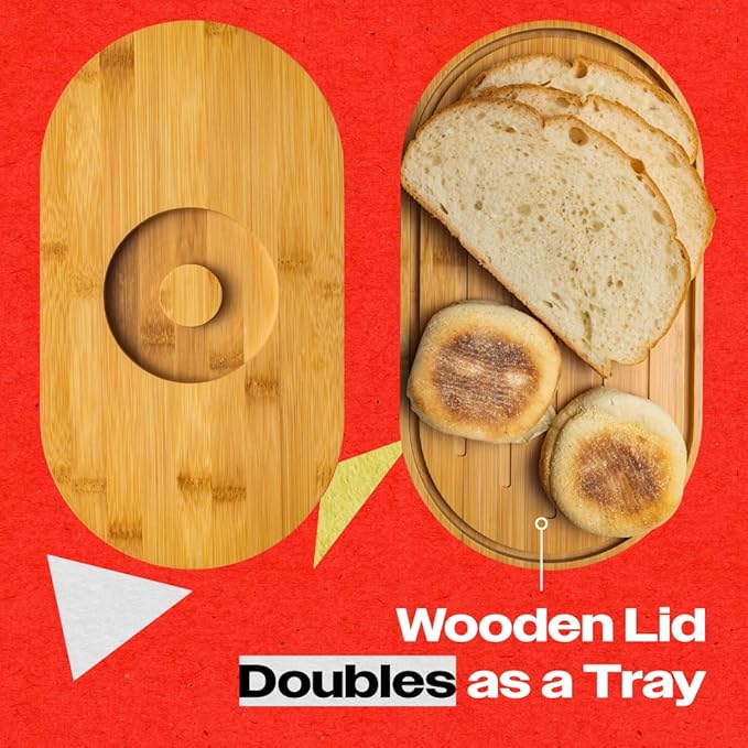 Bread Boxes - Wooden Bread Box - Stylish Bread Keeper - Bread Boxes for Kitchen Counter - Reliable Bread Storage Box - Modern Bread Bin - Bread Box by Knivi