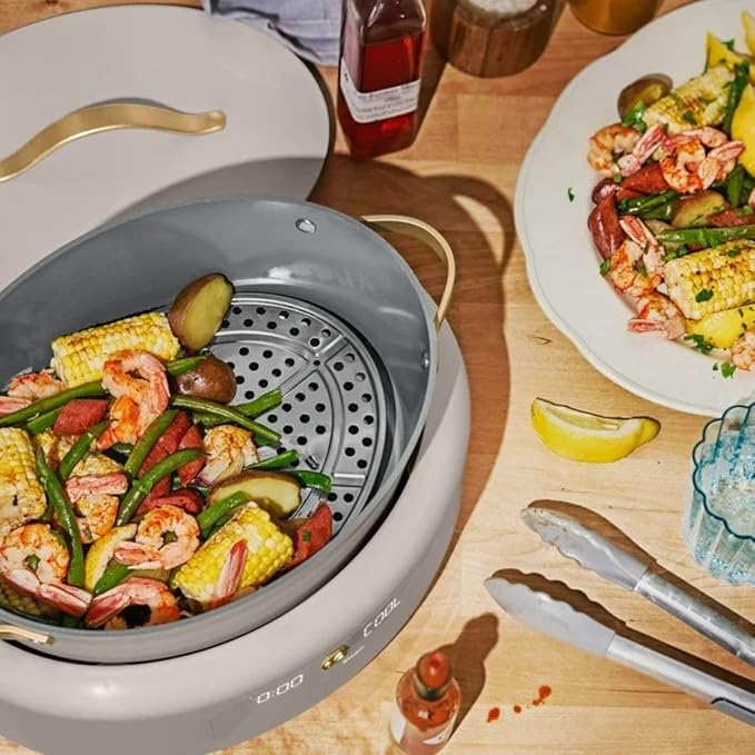 Beautiful 10-in-1 Electric Multi-Cooker, 6-Quart, Digital Display, Non-Stick Pot, One-Touch Control, 10 Cooking Functions (Porcini Taupe)
