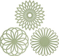 ME.FAN Silicone Trivet Mat - Kitchen Hot Pads for Pots & Dish - Insulated Teapot Trivet - Flexible, Durable, Non-Slip Large Coasters 3 Set Desert Sage