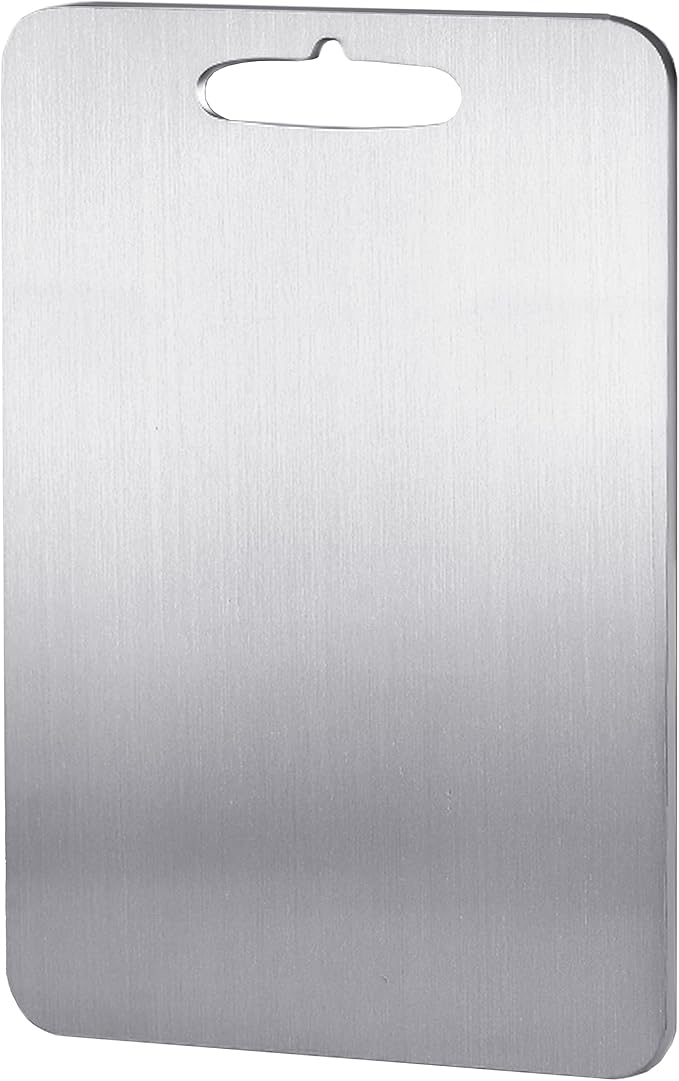 Stainless Steel Cutting Board for Kitchen Heavy Duty Chopping Board(Medium, 11.4"L x 7.9" W)