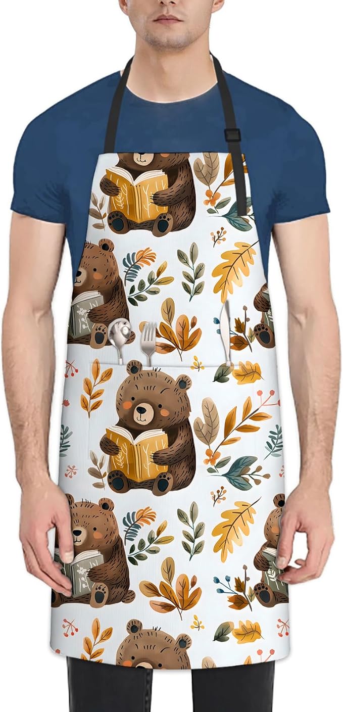 Cute Dolphin Apron for Women Men, Oxford Fabric Kitchen Cooking Chef Aprons
