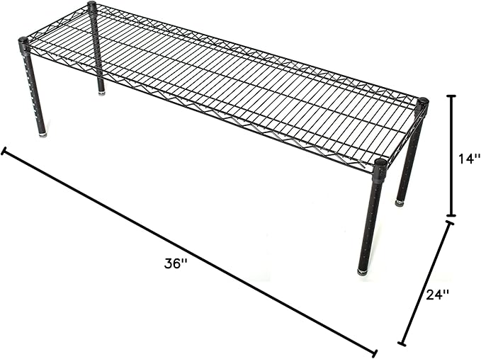 Omega Products Corporation 24" Deep x 36" Wide x 14" High Black Stationary Dunnage Rack