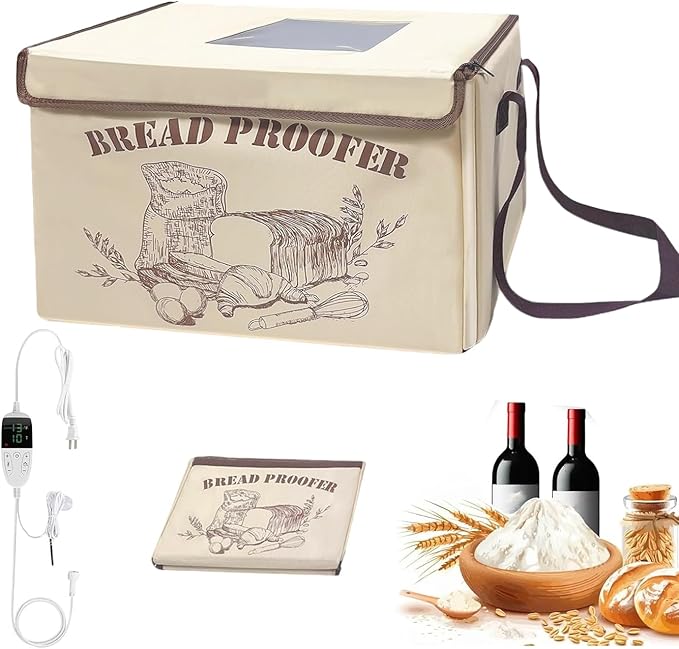Folding Dough Proofer Box for Bread Proofing Box Dough Proofer Sourdough Bread with 50-113℉ Temperature and 12H Timer Controller