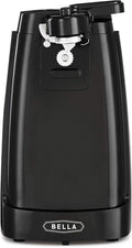 bella Electric Can Opener and Knife Sharpener, Removable Cutting Lever, Cord Storage, Stainless Steel Blade, Black