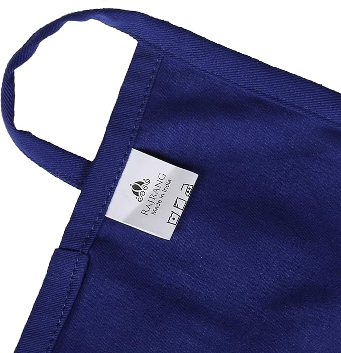 RAJRANG Pure Cotton Waitress Apron Half Server Waist Short Aprons with 3 Pockets