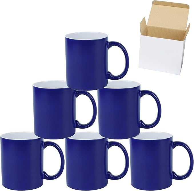 11oz Color Changeable Sublimation Mug Blue, Packed in White Box, Case of 6
