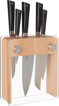 Mercer Culinary Züm 6-Piece Forged Block Set, Beech Wood and Glass
