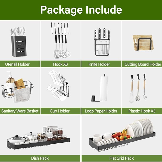 Over Sink Dish Drying Rack, 3-Tier Full Stainless Steel Drainer Dish Rack Adjustable 20.9''-37.4'', Expandable Multifunctional Kitchen Organizer