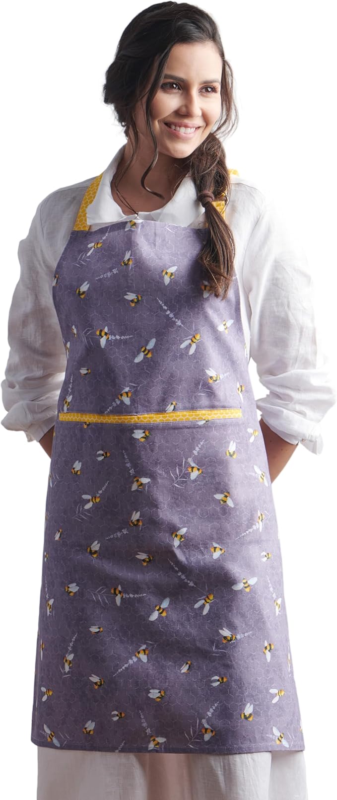 Maison d' Hermine 100% Cotton Apron for women with Pocket Kitchen Chef Apron for Men Cooking Gardening Server Waitress
