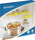 Slow Cooker Liners, 60 Count Cooking Bags Large Size Disposable Pot Liners Plastic Bags, Fit 3QT to 8QT for Slow Cooker Cooking Trays, 13"x 21"