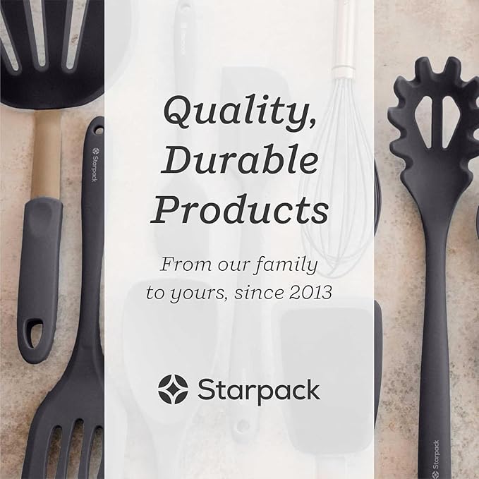 StarPack Premium Silicone Kitchen Tongs 9-Inch - Stainless Steel with Non-Stick Silicone Tips, High Heat Resistant to 600°F, For Cooking, Serving, Grill, BBQ & Salad (Stormy Grey)