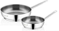 SAFLON Stainless Steel Tri-Ply Capsulated Bottom 2-Piece Fry Pan, Induction Ready, Oven and Dishwasher Safe