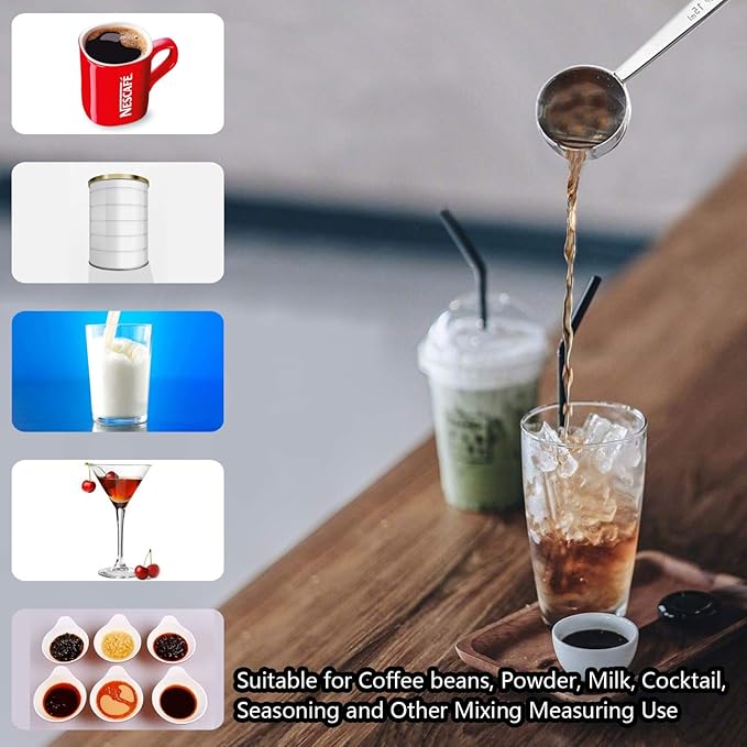 Timoo Coffee Scoop Tablespoon Measuring Spoon Stainless Steel Long Handle Tablespoon Scoop (1 Tbsp)