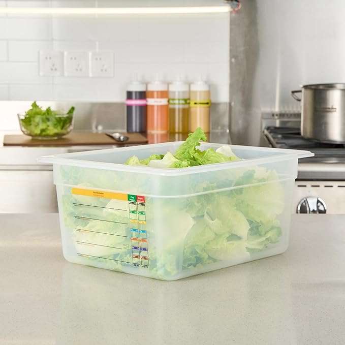 Restaurantware Food Storage Container 1 Pack of 12.7 x 10.3 x 3.9 Inches Plastic Stackable Storage Box White Reusable Label Container Dishwasher Safe For Restaurants And Kitchens