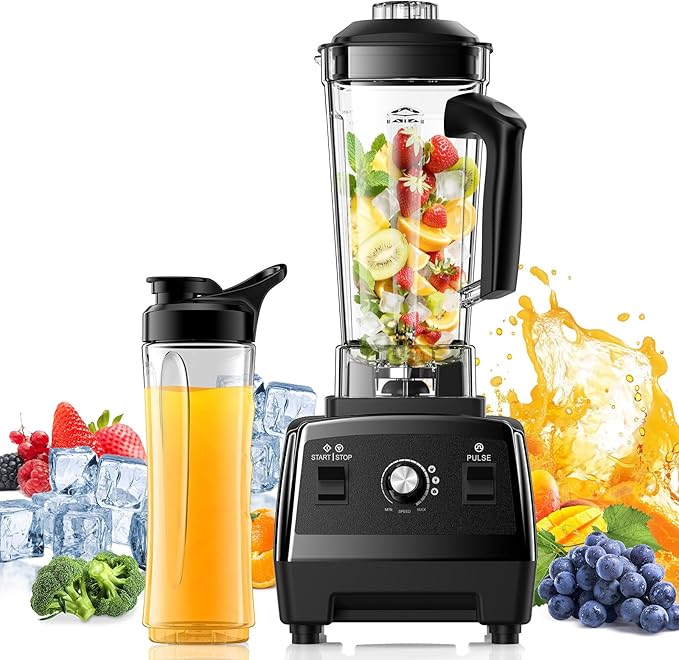 Blender, Blenders for Kitchen with 68Oz. Pitcher and 20Oz. To-go Cup, Countertop Blender for Smoothies, Ice Crushing, Frozen Fruits