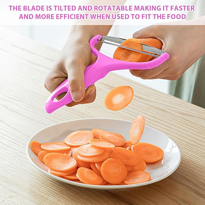 Upgrade 2 pack Veggie cabbage shredder for coleslaw stainless steel cucumber carrot Potato peeler grater slicer,Kitchen gadgets (pink)