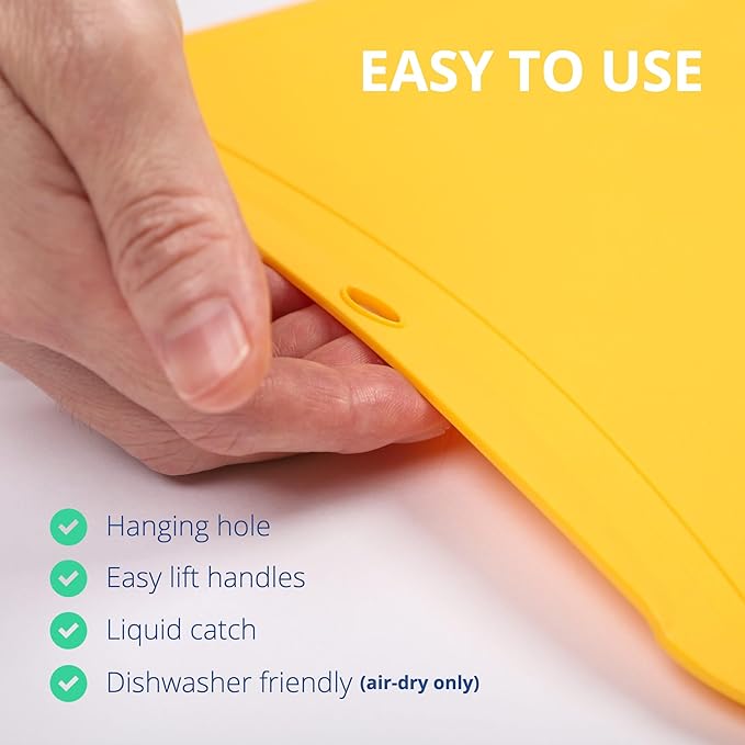 Blue Ginkgo TPU Cutting Mat [Medium] – Korean-Made Flexible, Knife-Friendly, Durable Kitchen Cutting Board (Yellow)