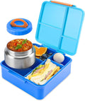 Bento Lunch Box for Kids With 8oz Soup Thermo,Leak-proof Lunch Containers with 4 Compartment,Thermo Food Jar, Food Containers for School