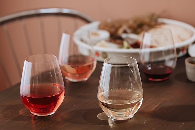 Made In Cookware - Stemless Crystal Wine Glasses - Set of 4 - Crafted in Germany - Lead-Free Crystal Glass