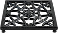 JOGREFUL Cast Iron Trivet Mats, Kitchen Pot Holders to Portect Table/Countertops, Heat Resistant Mats for Teapot/Hot Dishers/Plates, Vintage Mats with Weighted-Base, Flower Black