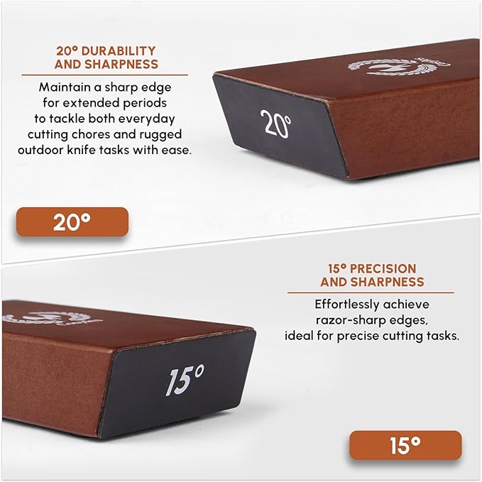 Knife Sharpener Kit - Rolling Knife Sharpening for Kitchen, Hunting & Pocket Knives - Diamond & Ceramic Disc - 15 & 20 Magnetic Angles