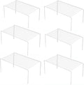 iPEGTOP Set of 6 Kitchen Cupboard Organiser Shelf, Small Size 10.6 x 5.1 Inch Freezer Cabinet Organization Storage Shelf Wire Rack, Steel Metal Shelves for Fridge Pantries Countertops Utensils -White