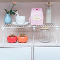 1/2-Piece Set cabinet organizer shelf,kitchen counter shelf,Foldable Pantry Shelf,Plate, Dish,Rustproof Metal Storage Organizer (1, White)