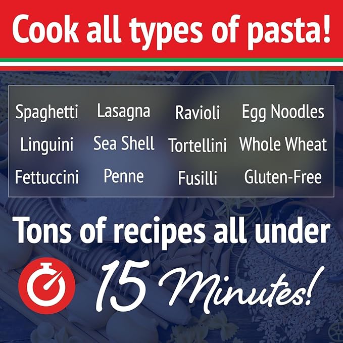 Fasta Pasta Microwave Pasta Cooker- The Original (2PK)- Cooks up to 4 Servings- No Mess, Sticking or Waiting For Boil- Perfect Al Dente Pasta Every Time- For Dorms, Kitchens, Offices- Made in the USA