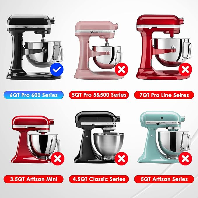 KN256WW Stainless Steel Whisk Attachment for KitchenAid 6 Quart Bowl Lift Stand Mixer 6-Wire Whip Attachment for Kitchenaid Accessories
