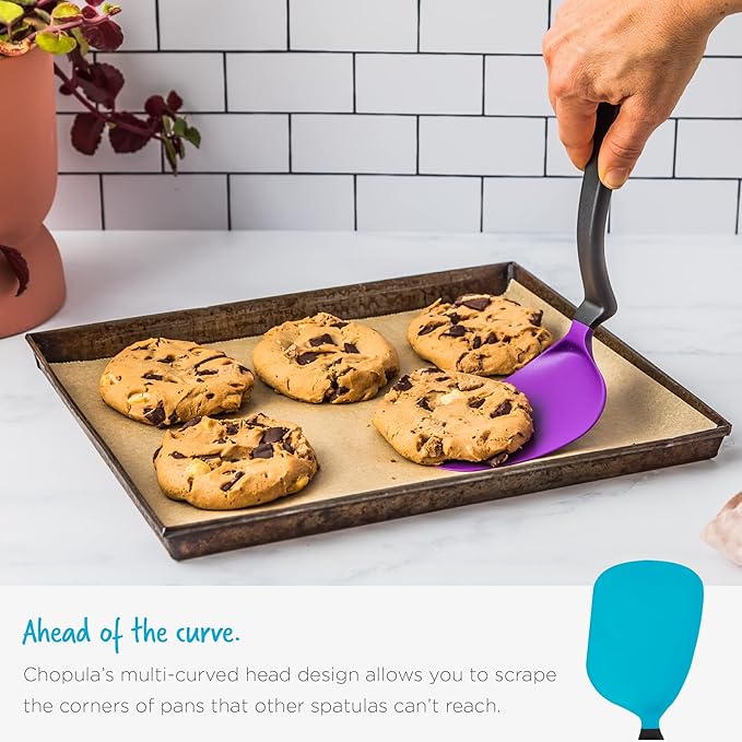 Dreamfarm Chopula Non-Stick-Safe Super-Flexible Sit-Up Spatula with Strong Flat Edge to Separate Food - 12" Black
