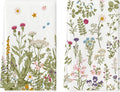 Artoid Mode Wildflower Floral Kitchen Towels Dish Towels, 18x26 Inch Leaves Holiday Decoration Hand Towels Set of 2