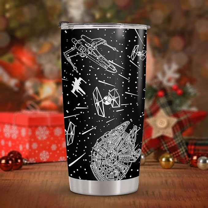 34HD Xmas Gifts - Starlight 20oz Tumbler with Handle, Starlight Stainless Steel Vacuum, Insulated Coffee Mug for Christmas, Leak-Proof Tumbler Gifts for Space Lover