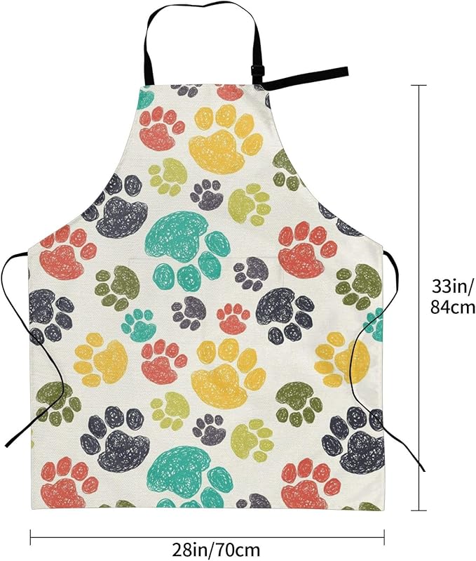 Apron Bib with 2 Pockets and Adjustable Neck Waterproof Kitchen Cooking Gardening Chef Aprons for Women Men