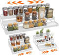 Expandable Spice Rack Organizer for Cabinet - 3 Tier Adjustable Cabinet Spice Organizer Easy Visibility - Spice Organizer for Cabinet Countertop Cupboard Pantry Organization (White)