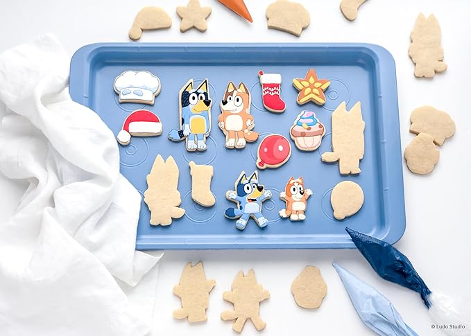 Handstand Kitchen Bluey 10-Piece Holiday Cookie Cutter Set with Bluey, Bingo, Bandit and Chilli Cookie Cutters