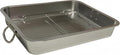 Generic Roasting Pan Stainless steel Roasting pan Turkey Roasting pan with grill Rectangular grill suitable for Turkey, roast chicken and ham (12.4x8.5x2.8in), Silver