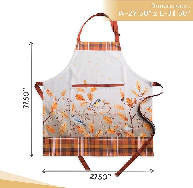 Maison d' Hermine 100% Cotton Apron for women with Pocket Kitchen Chef Apron for Men Cooking Gardening Server Waitress