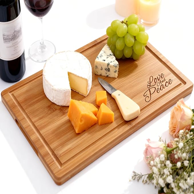 Personalized Bamboo Cutting Board - Laser Engraved Custom Board,Print in USA,Customizable Bamboo Cutting Board Eco-Friendly Wood,Gift for Wedding, Housewarming,Christmas