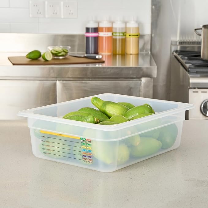 Restaurantware Food Pans Pack of 10 Plastic Rectangle Food Containers Half Size with Traceability Label, Storage Containers Dishwashable Hot Cold Friendly for Restaurants Buffet Commercial Use