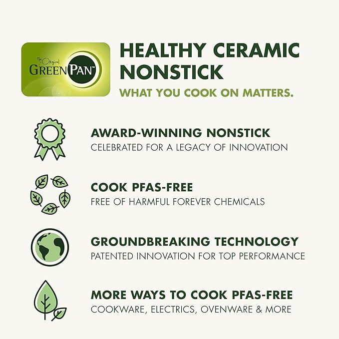 GreenPan 12 Piece Nonstick Swift Cookware Set, Ceramic PFAS-Free Pots & Pans with Lids, Dishwasher & Oven/Broiler Safe to 600F, Kitchen Cooking Set, Sauce, Saute, Stock, Frying Pans, Gray