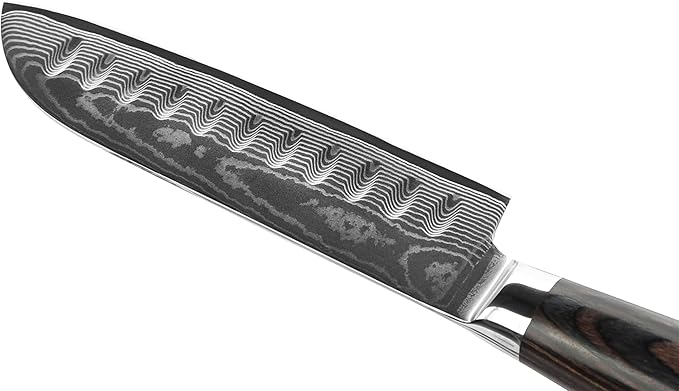 Wakoli EDIB Essentials 4-Piece Damascus Knife Set – Professional Kitchen Knives with VG10 Core, 67-Layer Damascus Steel Blades – Santoku, Chef, Small Santoku & Office Knife with Pakkawood Handles