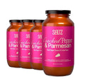 Sauz | Cracked Pepper and Parmesan Sauce (4 Jars) Thick & Creamy- Gluten-Free, Non-GMO, and 100% Delicious - Crafted in Small Batches for Michelin-Star Delight - Clean ingredients