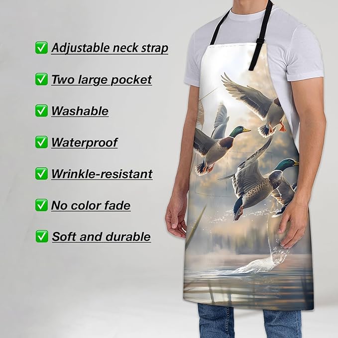 Octopus Apron for Women Men 28x33in, Kitchen Chef Aprons with 2 Pockets, Polyester, Underwater Octopus Apron