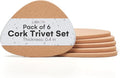 Cork Trivets for Hot Dishes – Set of 6 Heat Resistant Pads – Minimal Scandinavian Design – Scratch & Stain Protection – Kitchen Hot Pads, Plant Coasters