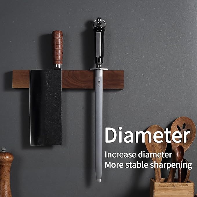 Honing Steel Professional Knife Sharpeners,12 inch Sharpening Steel Honing Rod,High Carbon Sharpening Rod, Fine Lines, High hardness, Wear Resistant, knife sharpening
