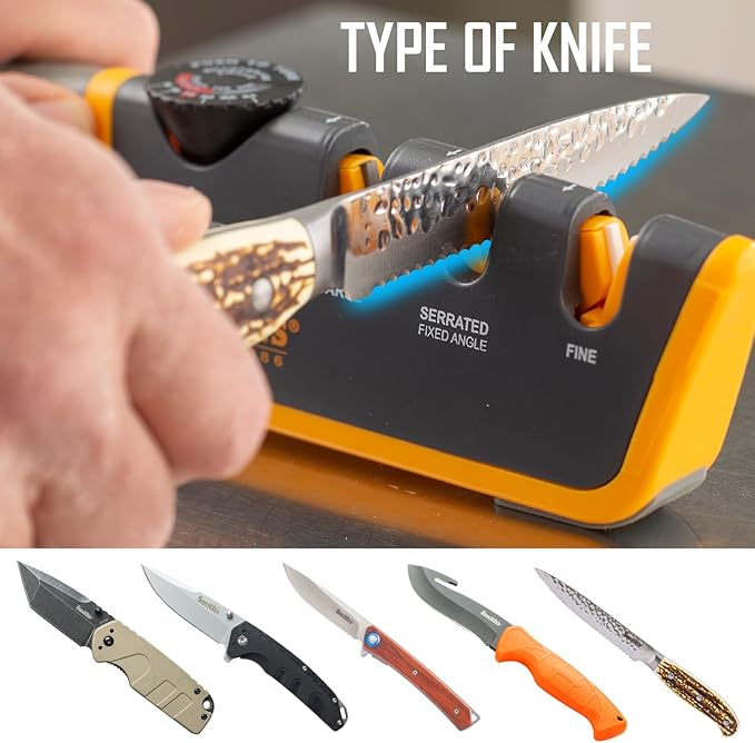 Smiths Adjustable Manual Knife Sharpener Gray/Yellow S-50264