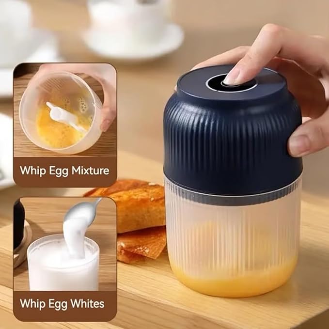2026 New Electric Garlic Chopper, Mini Portable Veggie Chopper with 304 Stainless Steel Blades, 300ML Rechargeable Food Processor Cordless, for Mashing Onion Garlic Chili Ginger Fruits (1*Blue)