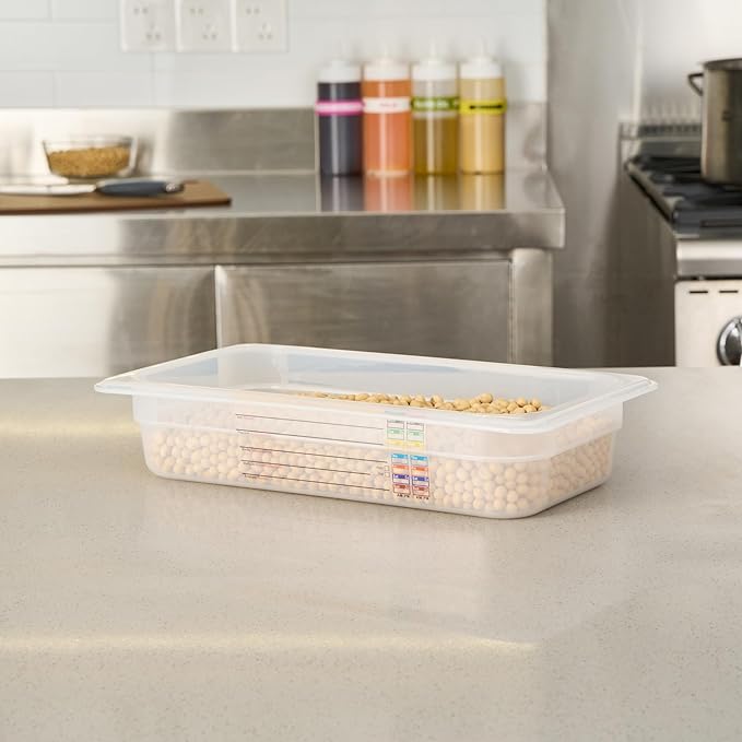 Restaurantware Food Storage Container 1 Pack of 12.7 x 6.8 x 2.5 Inches Plastic Stackable Storage Box White Reusable Label Container Dishwasher Safe For Restaurants And Kitchens