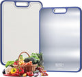 Titanium Cutting Boards for Kitchen, Cutting Board Double Sided Food Grade, Pure Titanium and Wheat Straw PP, Dishwasher Safe Easy to Clean Large Size 16”×11” Navy Blue by Baker's Secret