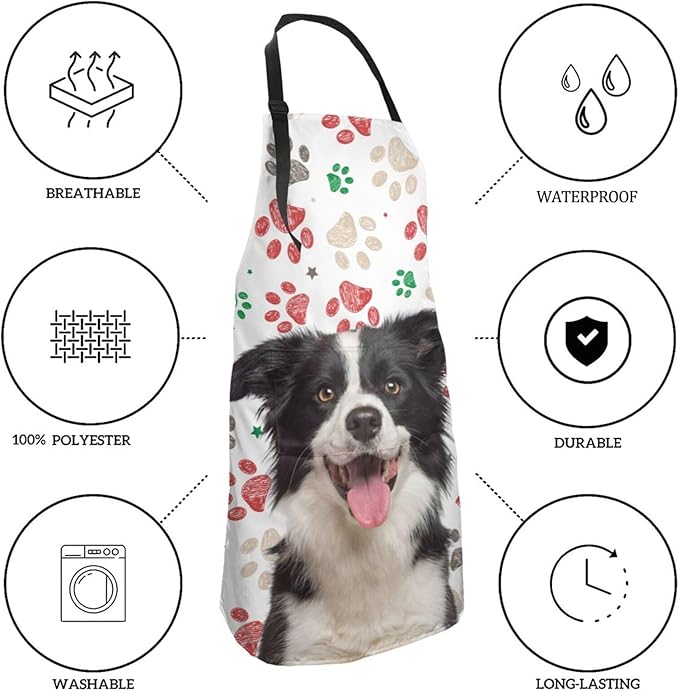 Custom Face Apron for Men Women, Personalized Photo Apron with Pockets, Customized Kitchen Aprons